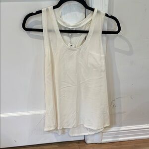 Joie Porcelain Asymmetrical Sleeveless Tank Top